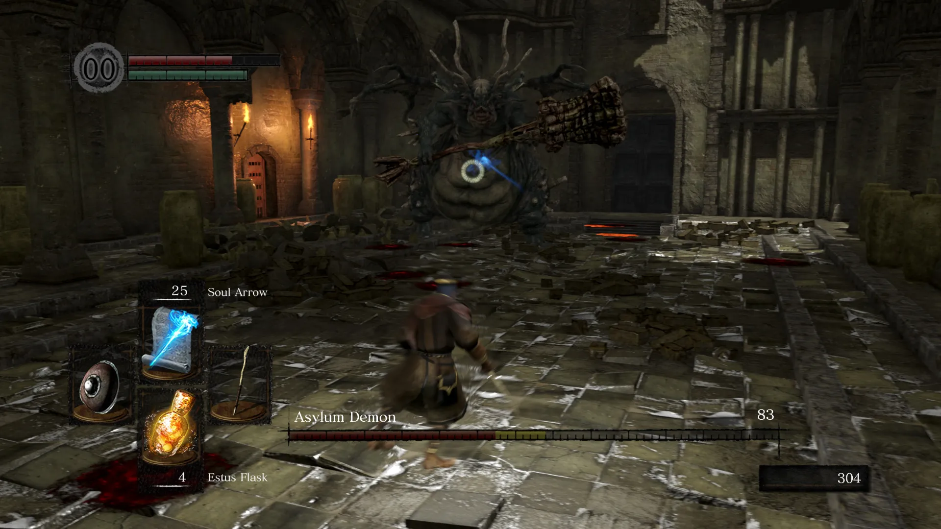 Dark Souls - Warrior Fighting a Demon