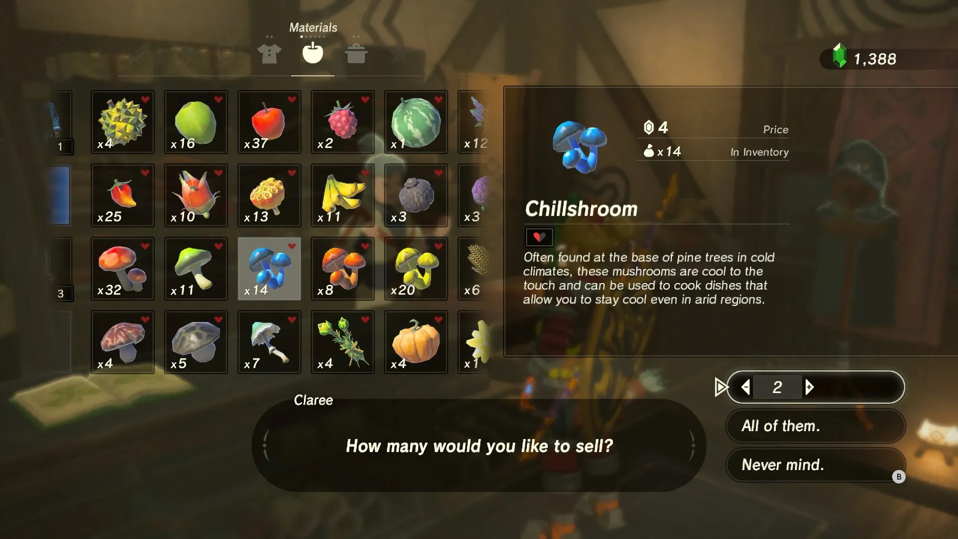 The Legend of Zelda: Breath of the Wild - Inventory Screen